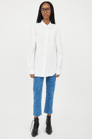 Comme des Garçons SHIRT White Asymmetrical Shirt