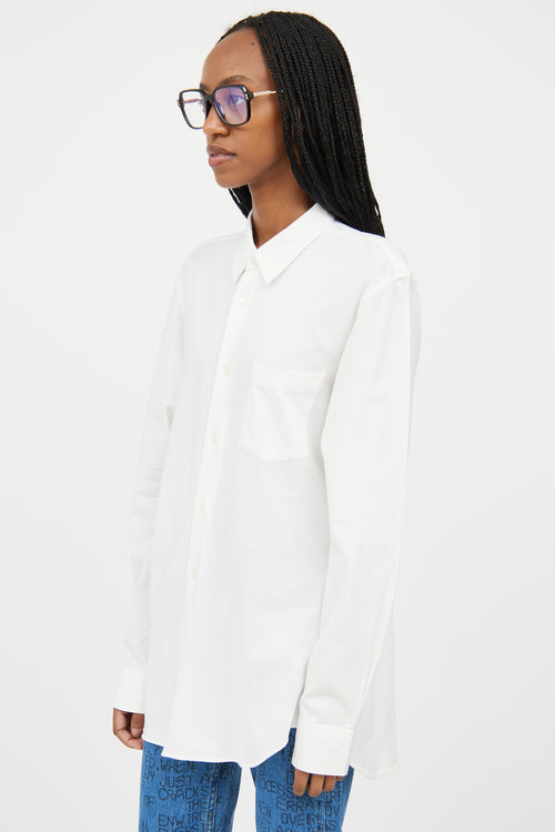 Comme des Garçons SHIRT White Asymmetrical Shirt