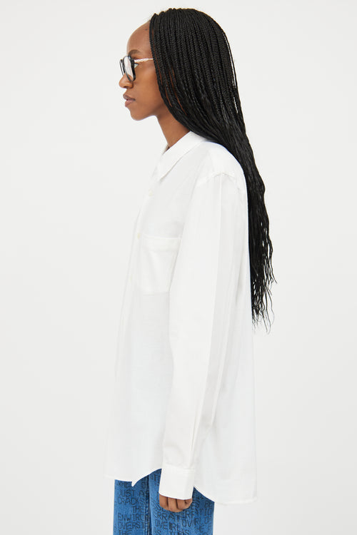 Comme des Garçons SHIRT White Asymmetrical Shirt