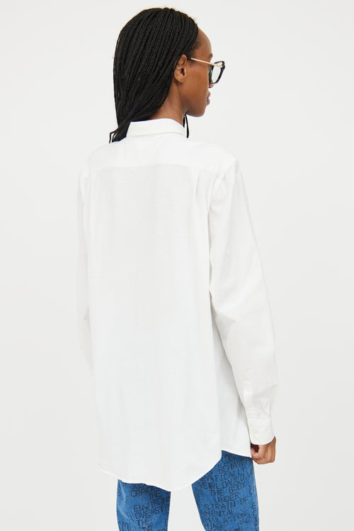 Comme des Garçons SHIRT White Asymmetrical Shirt