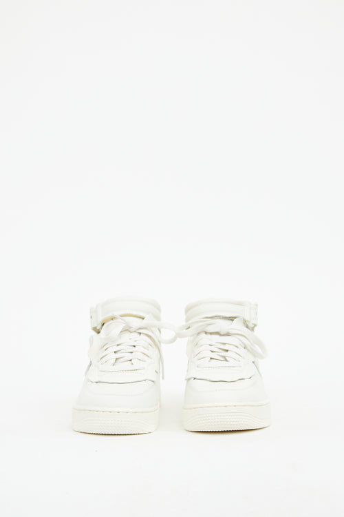 Comme des Garçons x Nike White Leather Air Force 1 Sneaker