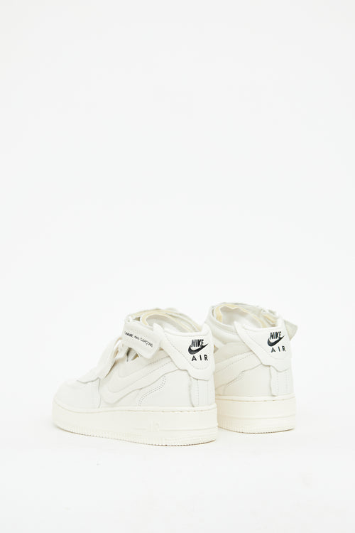 Comme des Garçons x Nike White Leather Air Force 1 Sneaker