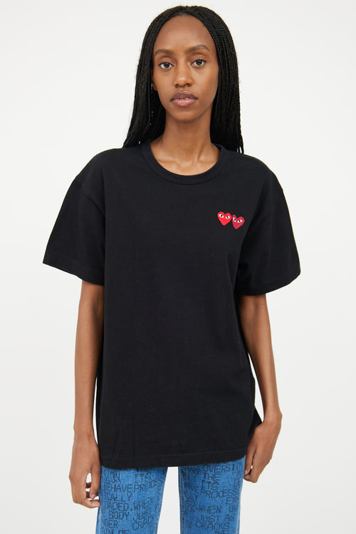 Comme des Garçons PLAY Black 
Red Logo T-Shirt