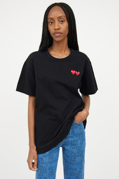 Comme des Garçons PLAY Black 
Red Logo T-Shirt