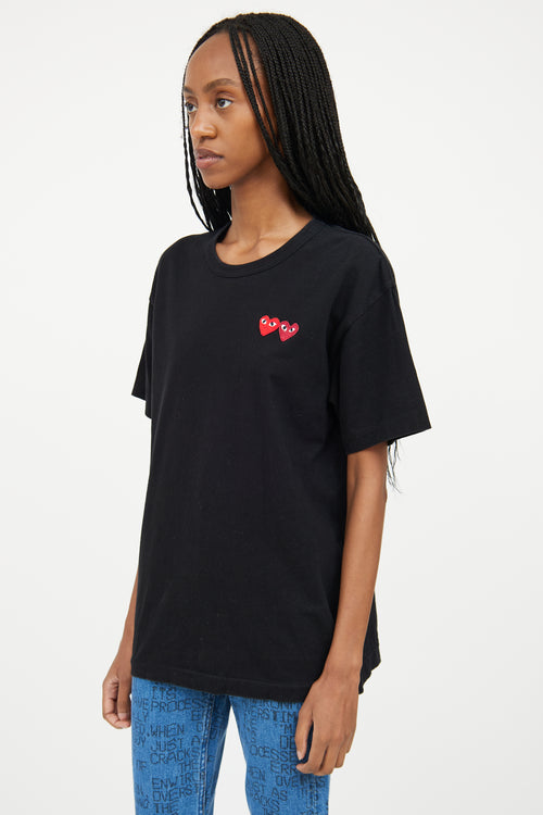 Comme des Garçons PLAY Black 
Red Logo T-Shirt