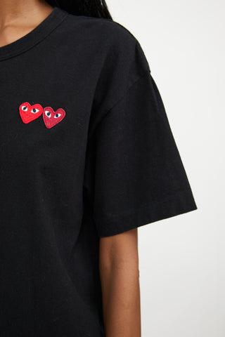 Comme des Garçons PLAY Black 
Red Logo T-Shirt