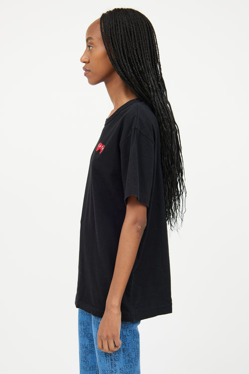 Comme des Garçons PLAY Black 
Red Logo T-Shirt