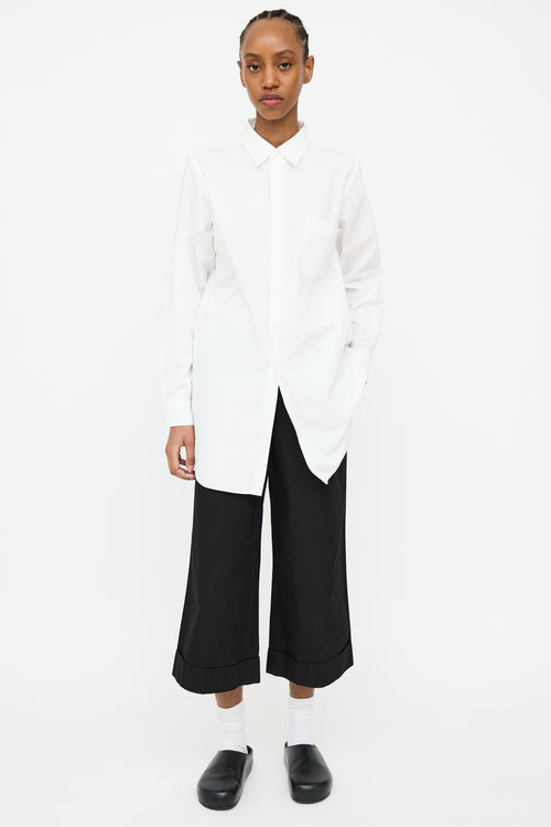 Comme des Garçons White Pleated Shirt