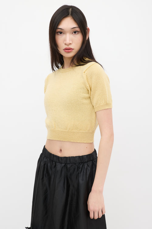 Comme des Garçons Yellow Sparkle Wool Knit Sweater