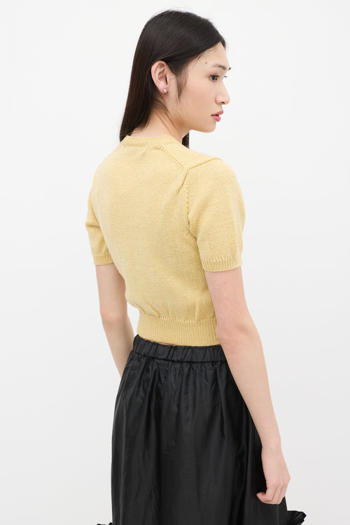 Comme des Garçons Yellow Sparkle Wool Knit Sweater