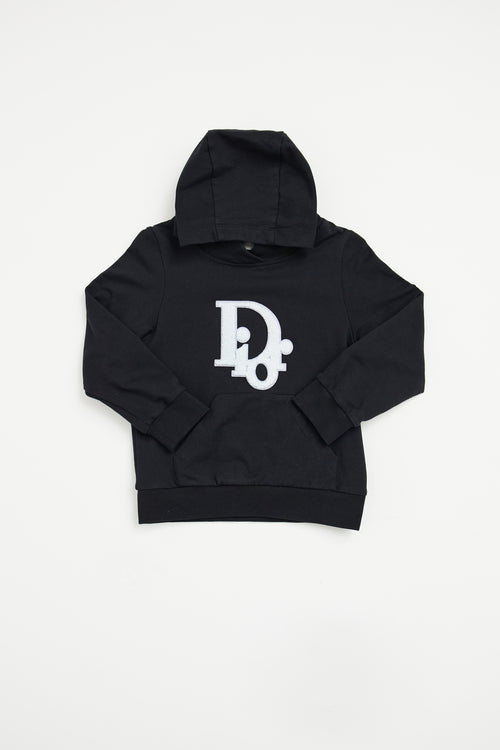 Dior Black Terry Logo Hoodie