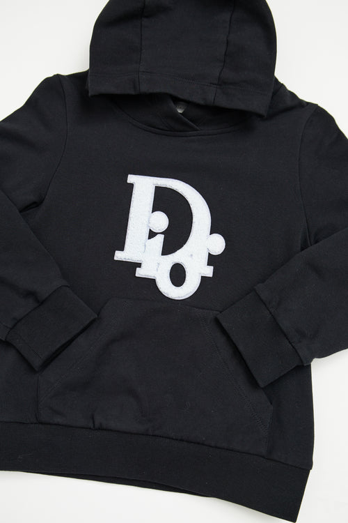 Dior Black Terry Logo Hoodie