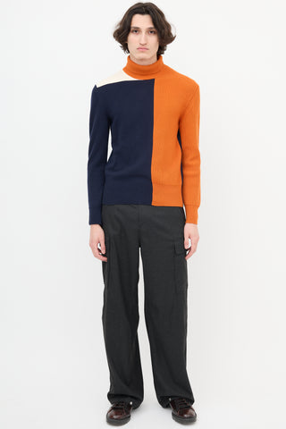 Cedric Charlier Wool Colourblock Sweater