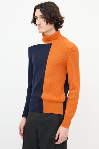 Cedric Charlier Wool Colourblock Sweater