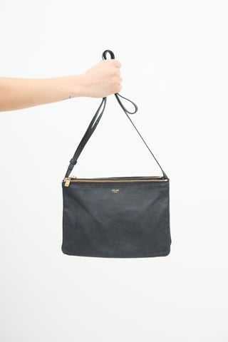 Celine Black Leather Trio Bag