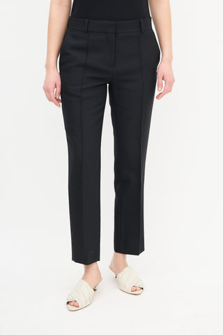 Celine Black Wool Cropped Slim Trouser