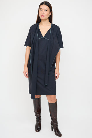 Celine Resort 2018 Navy Sash Midi T-Shirt Dress