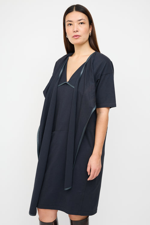 Celine Resort 2018 Navy Sash Midi T-Shirt Dress