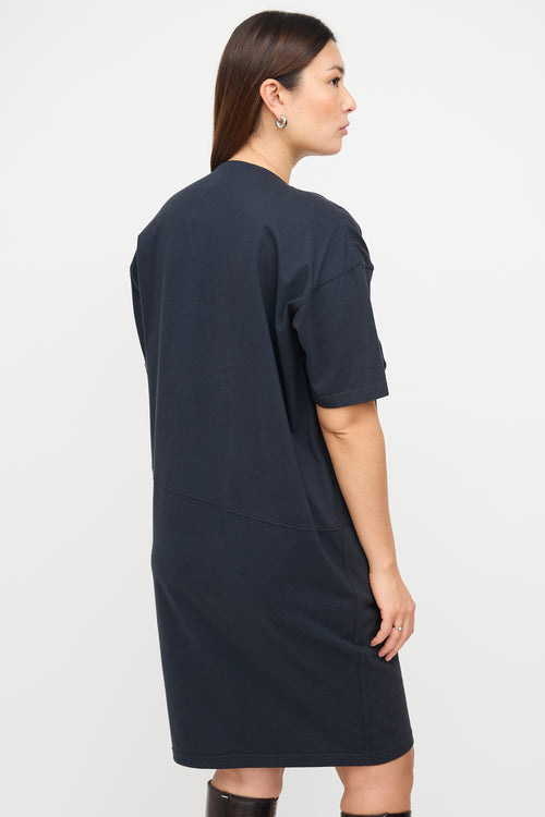 Celine Resort 2018 Navy Sash Midi T-Shirt Dress