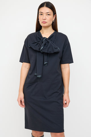 Celine Resort 2018 Navy Sash Midi T-Shirt Dress