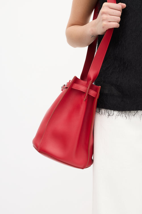 Celine 2017 Red Leather Big Bucket Bag