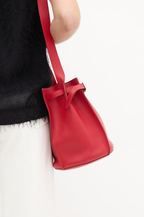 Celine 2017 Red Leather Big Bucket Bag