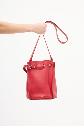 Celine 2017 Red Leather Big Bucket Bag