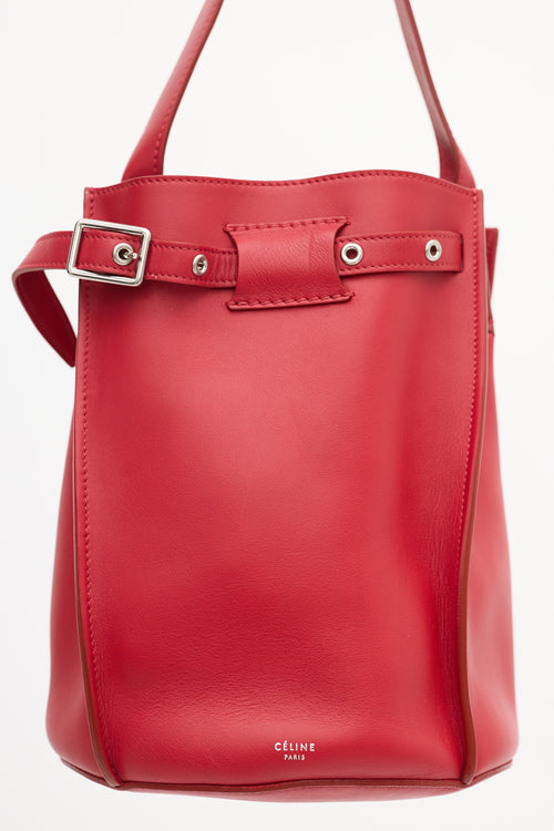 Celine 2017 Red Leather Big Bucket Bag