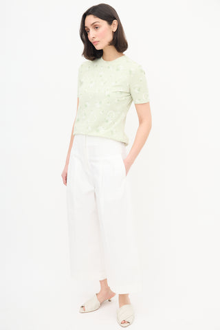 Celine White Wide Leg Trouser