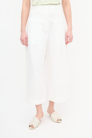 Celine White Wide Leg Trouser