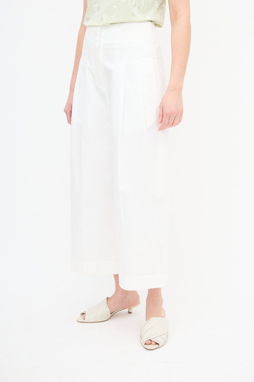 Celine White Wide Leg Trouser