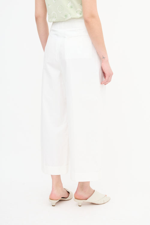 Celine White Wide Leg Trouser