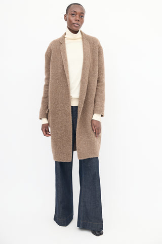 Celine Brown Open Long Cardigan