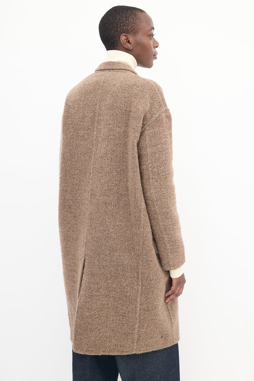 Celine Brown Open Long Cardigan