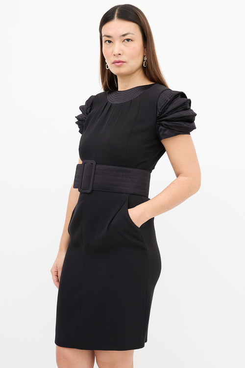 Chanel Fall 2008 Black Silk Quilted Sheath Dress