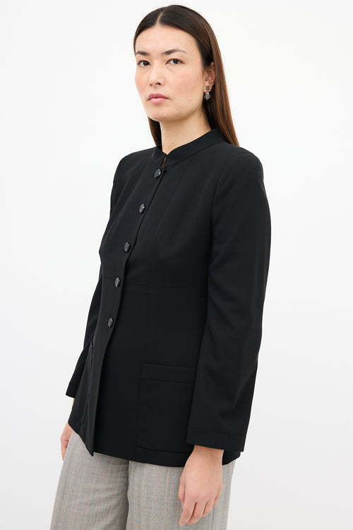 Chanel Fall 1998 Black Wool Stand Collar Blazer