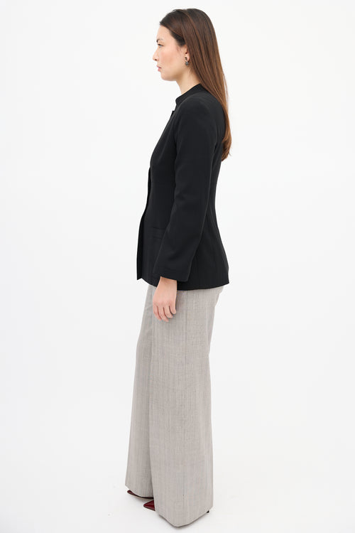 Chanel Fall 1998 Black Wool Stand Collar Blazer