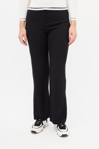 Chanel Spring 2007 Black Silk Straight Leg Trouser