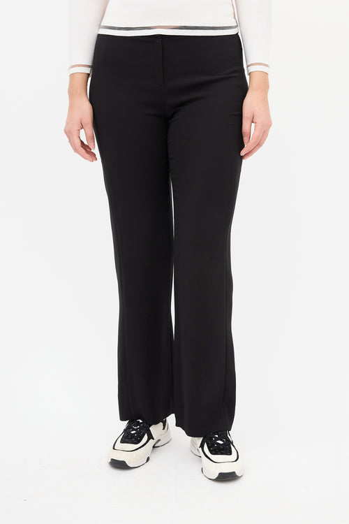 Chanel Spring 2007 Black Silk Straight Leg Trouser