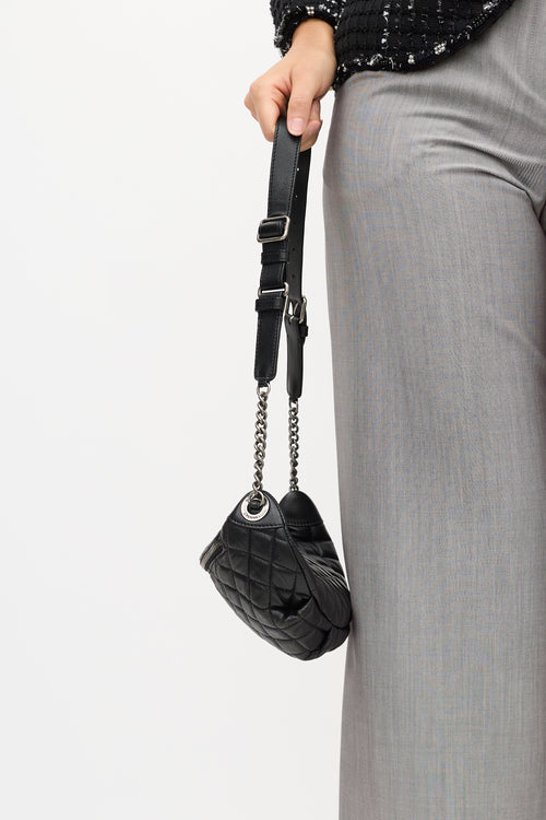 Chanel 2014 Black Quilted Leather Banane Waist Bag