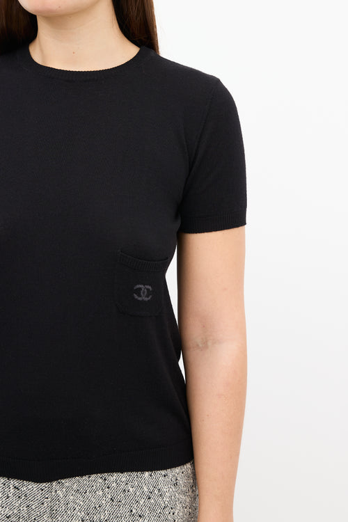 Chanel Fall 2005 Black Wool CC Pocket Top