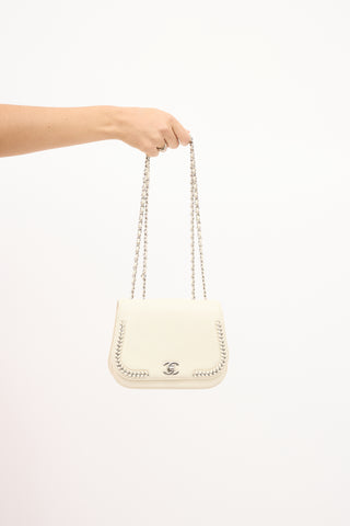 Chanel 2017 Cream Leather Braided Chic Flap Bag