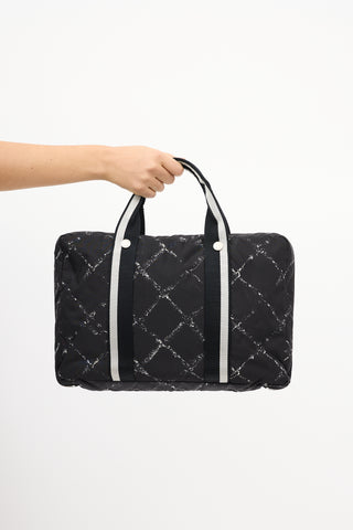 Chanel 1997 Black Diamond Printed Laptop Case Bag