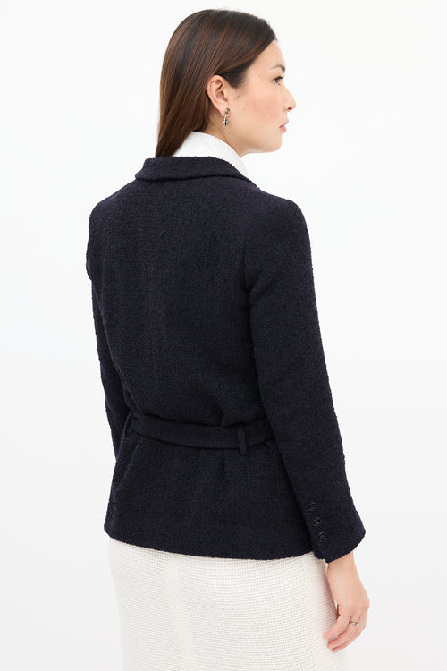 Chanel Resort 2007 Navy Boucle Belted Blazer