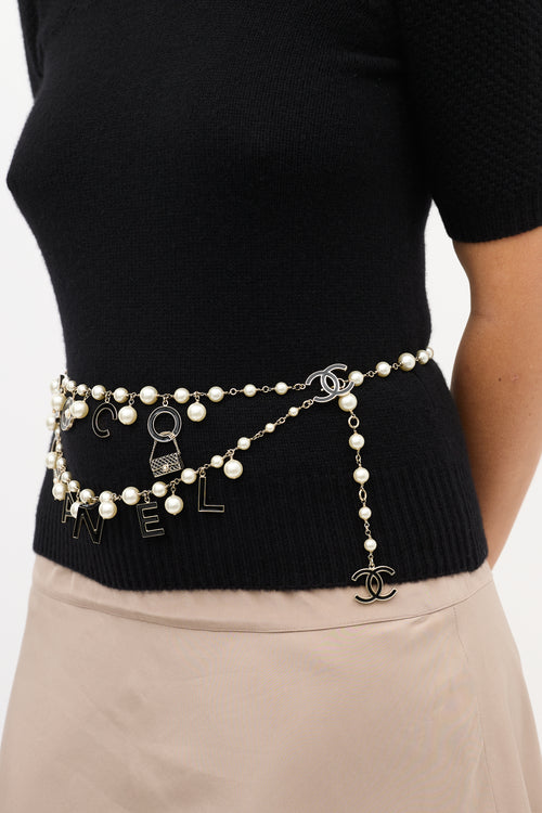 Chanel SS 2007 Gold 
Faux Pearl Coco Charm Belt