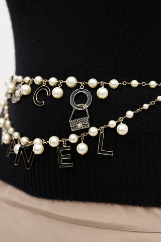 Chanel SS 2007 Gold 
Faux Pearl Coco Charm Belt