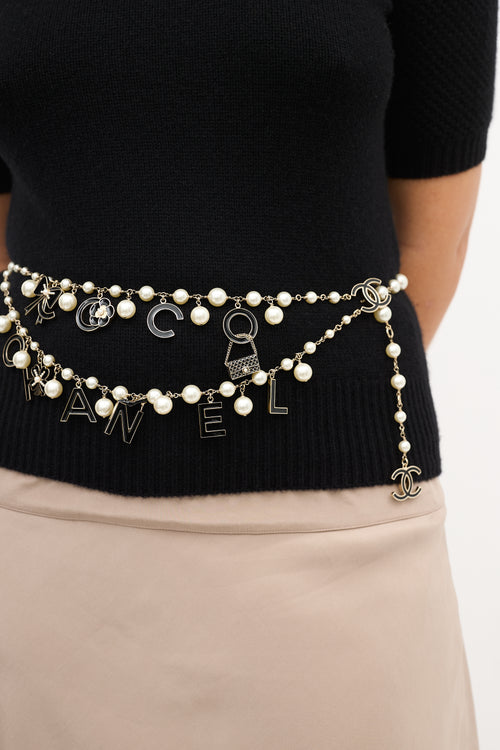 Chanel SS 2007 Gold 
Faux Pearl Coco Charm Belt