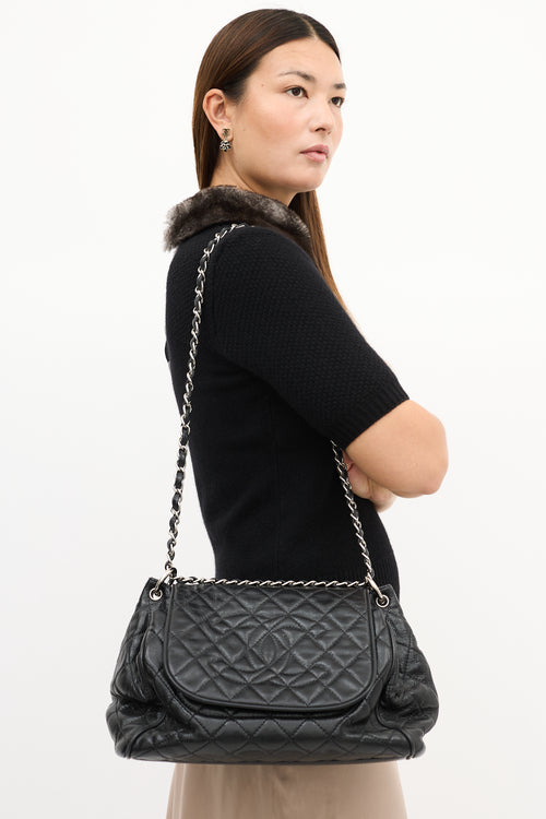 Chanel 2009 Black Caviar Timeless Accordion Flap Bag