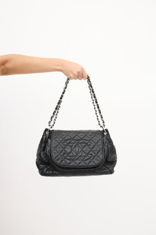 Chanel 2009 Black Caviar Timeless Accordion Flap Bag