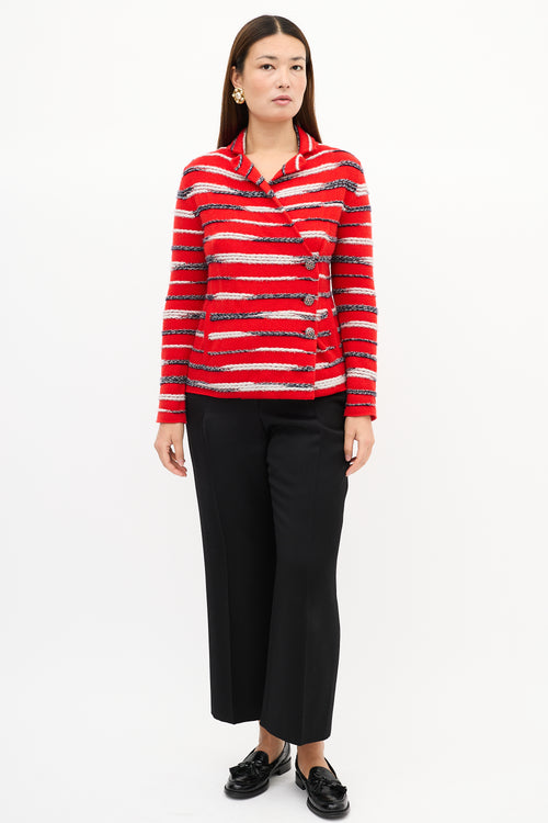 Chanel SS 2020 Red 
Multi Cashmere Striped Cardigan